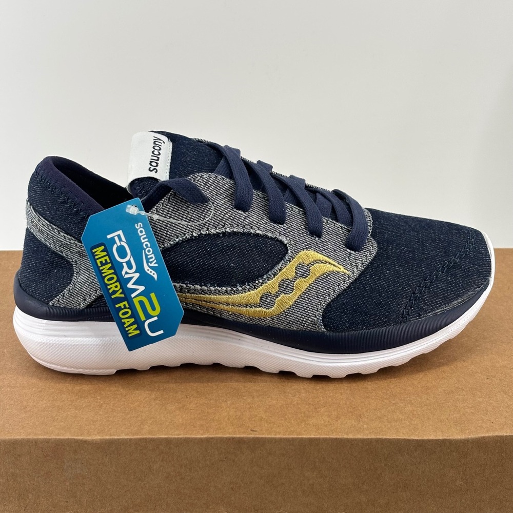 Saucony Kineta Relay Womens 5 Navy Denim Memory Foam Sneakers New S15244-47